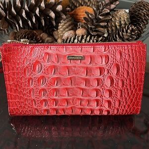 Brahmin Red Croc-Embossed Wallet